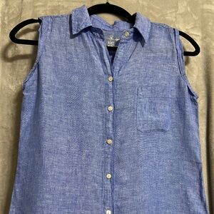 Blue Chambray Lilly Pulitzer sleeveless button up top